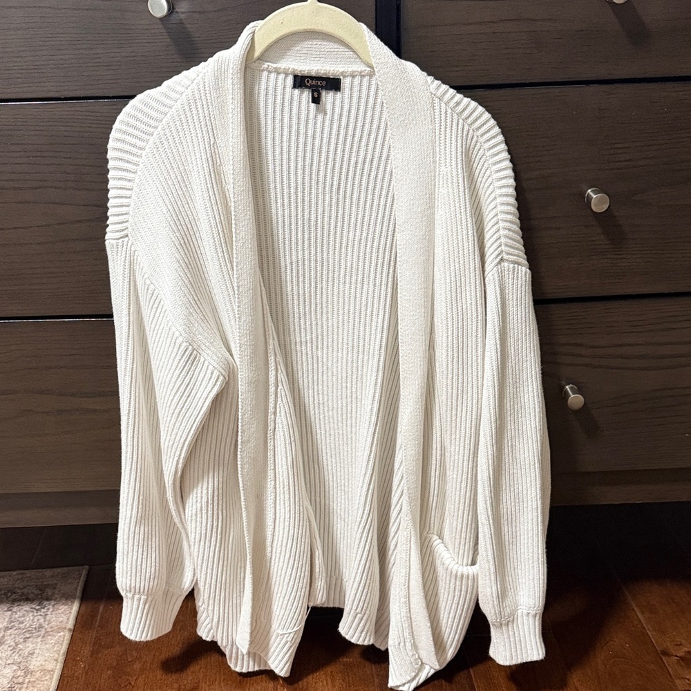 Quince Cream Ribbed Cardigan
